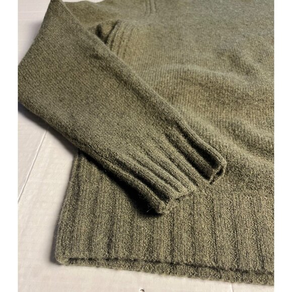 Point Sur Olive Green Mock Neck Wool alpaca Blend Sweater L ribbed details - Picture 6 of 12